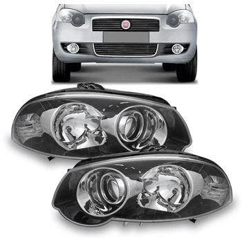 FAROL FT PALIO/SIENA/STRA 09/DUPLO PRETO/CROMADO DIR - FIAT0094 FIAT0094  111476