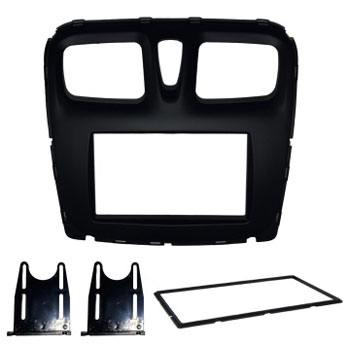 MOLDURA 2 DIN RENAULT LOGAN, SANDERO 16/20 - PRETO FOSCO - FI3325 FI3325  112001