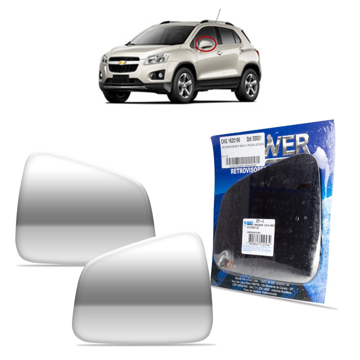 REFIL ESPELHO GM TRACKER 13/16 ESQ - R2027-E R2027-E  112222