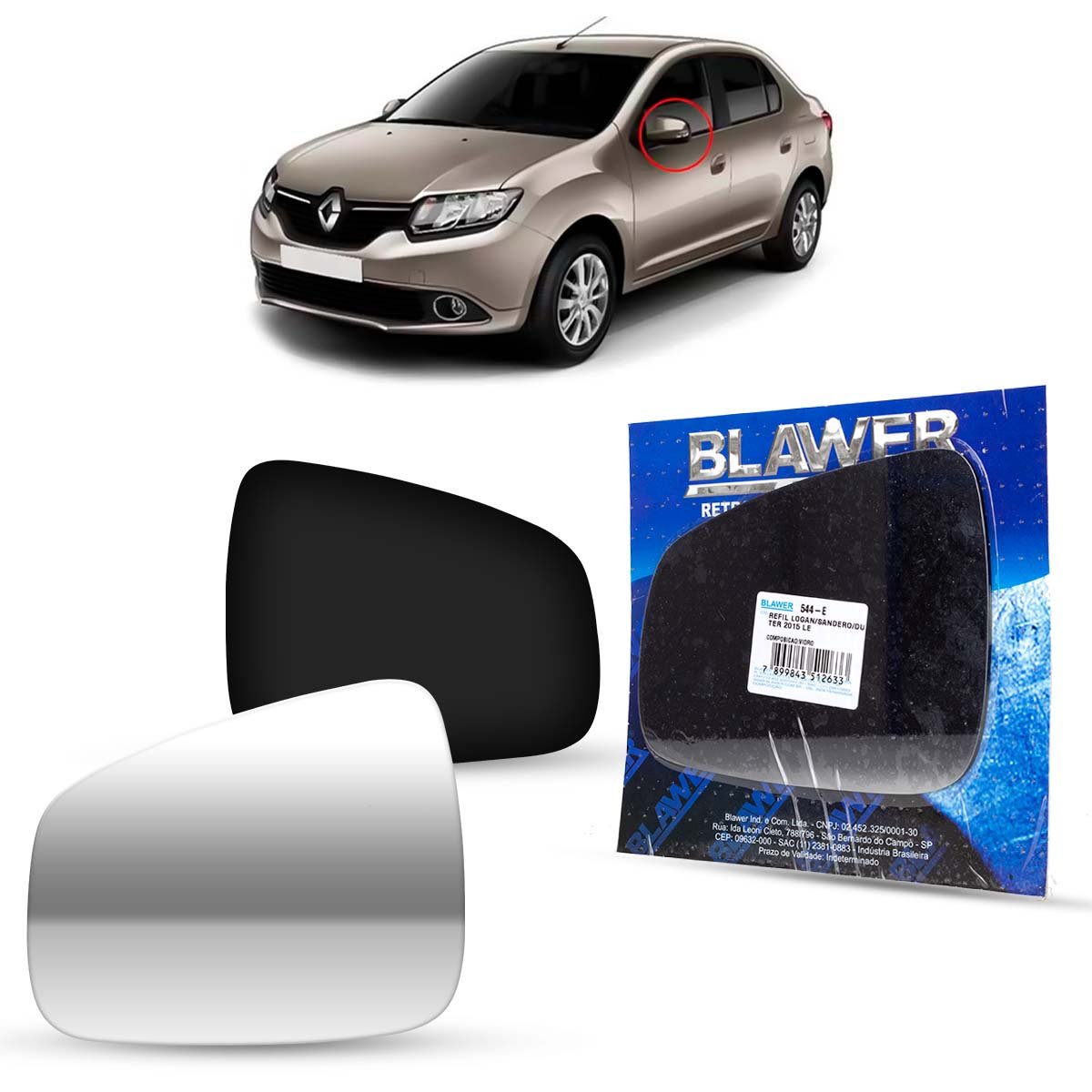 REFIL ESPELHO RENAULT LOGAN/SANDERO/DUSTER 2015/ ESQ - R5344-E R5344-E  112248