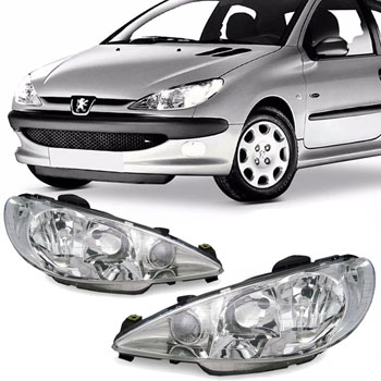FAROL PEUGEOT 206 99/08 DUPLO LISO ESQ - ZN222008 ZN222008  113927