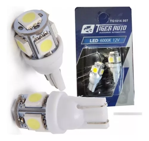 LED LAMPADA TIGER ESMAGADA 5LEDS T10 (PAR) - 1014007 1014007  114435