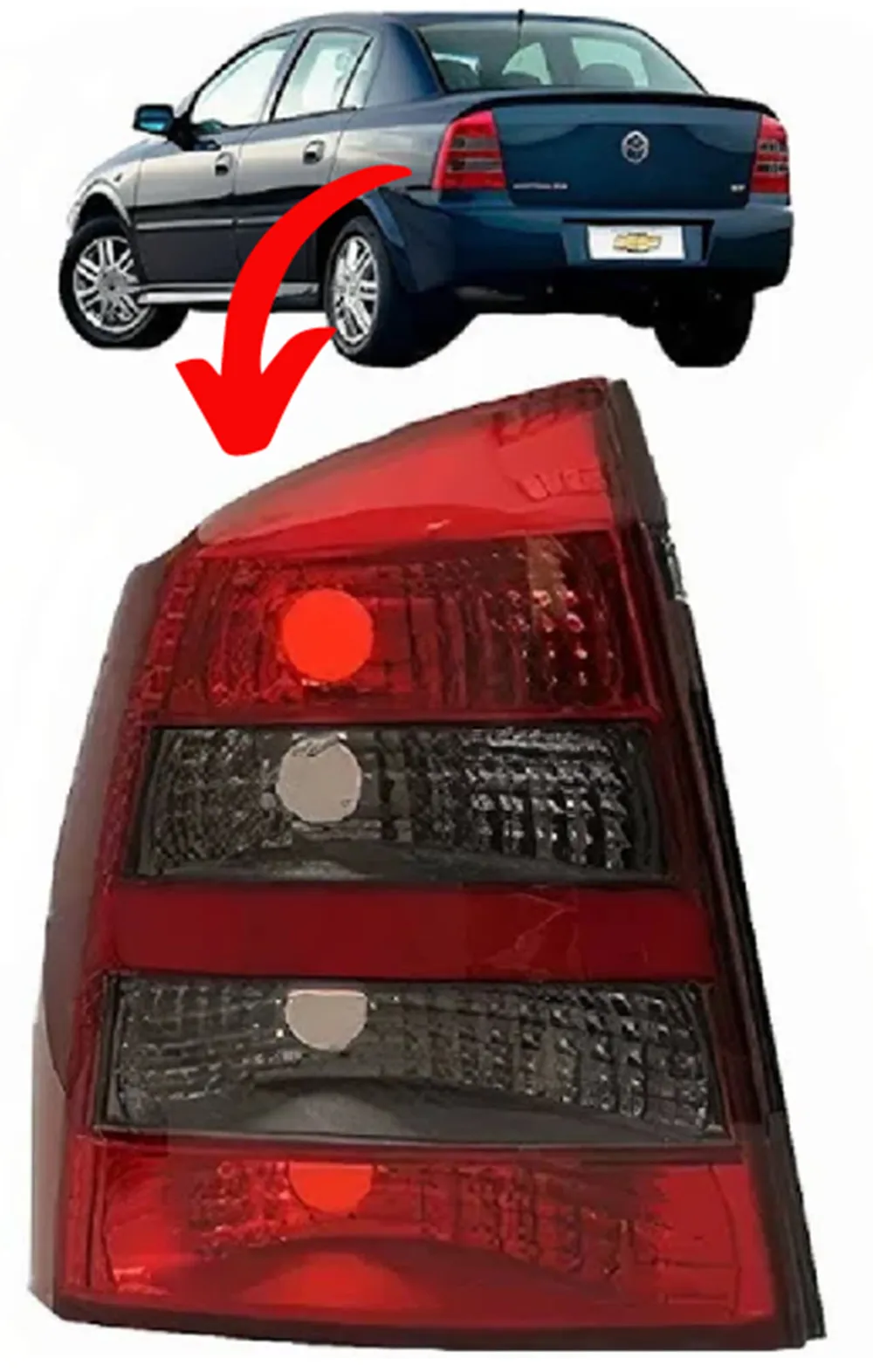 LANTERNA TRAS GM ASTRA 03/ SEDAN FUME ESQ - RN2077 RN2077  114489