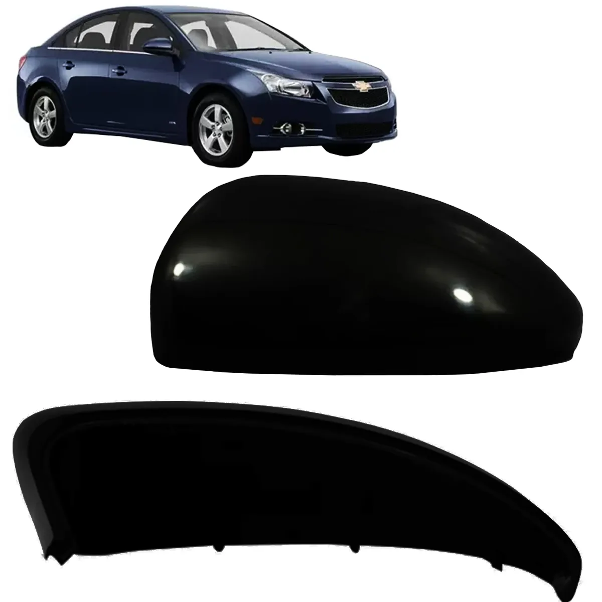 CAPA ESPELHO PRETA GM CRUZE 2012/15 S/ PISCA ESQ - W66013 W66013  117118