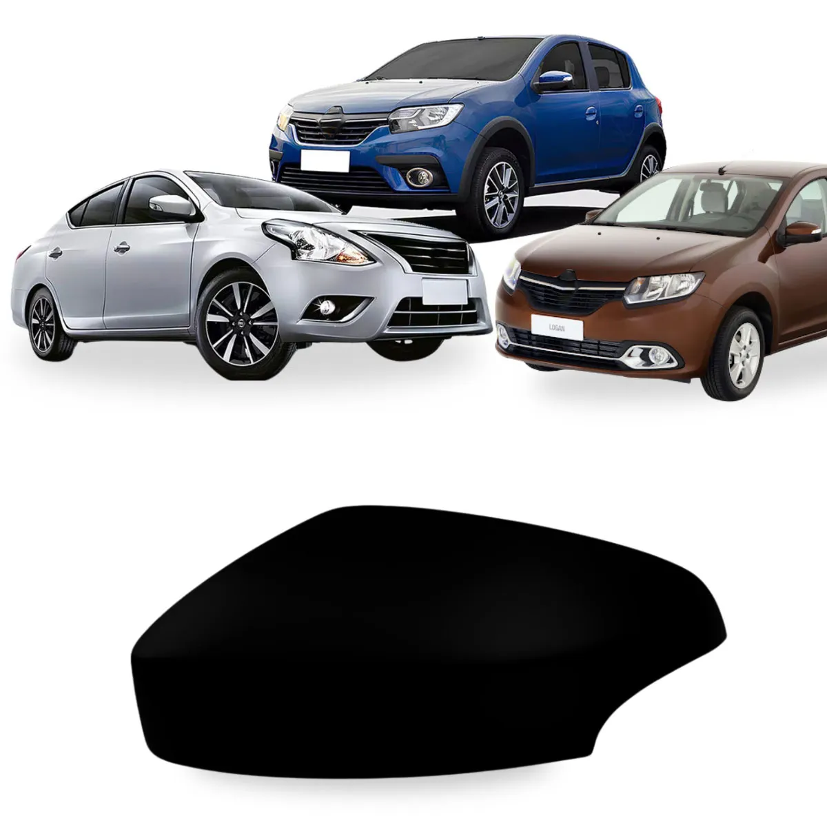 CAPA ESPELHO PRETA RENAULT SAND/LOGAN 15/21 NISSAN VERSA 17/19 C/PISCA DIR - W67002 W67002  117121