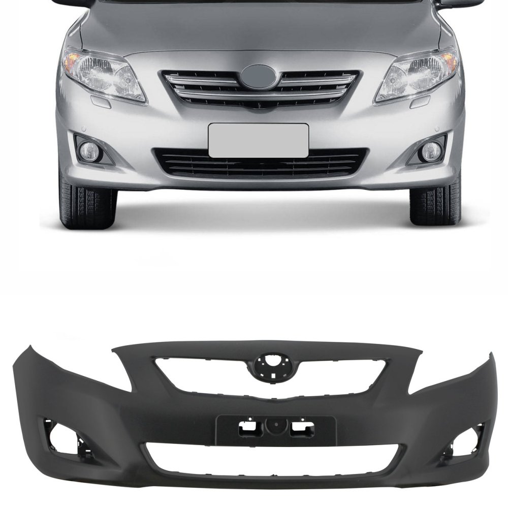 PARACHOQUE DIANT TOYOTA COROLLA 08/11 PRETO LISO S/ GRADE CENTRAL INFERIOR E C/ RESSALTO DE PLACA - 10.TT.0949 10.TT.0949  119374
