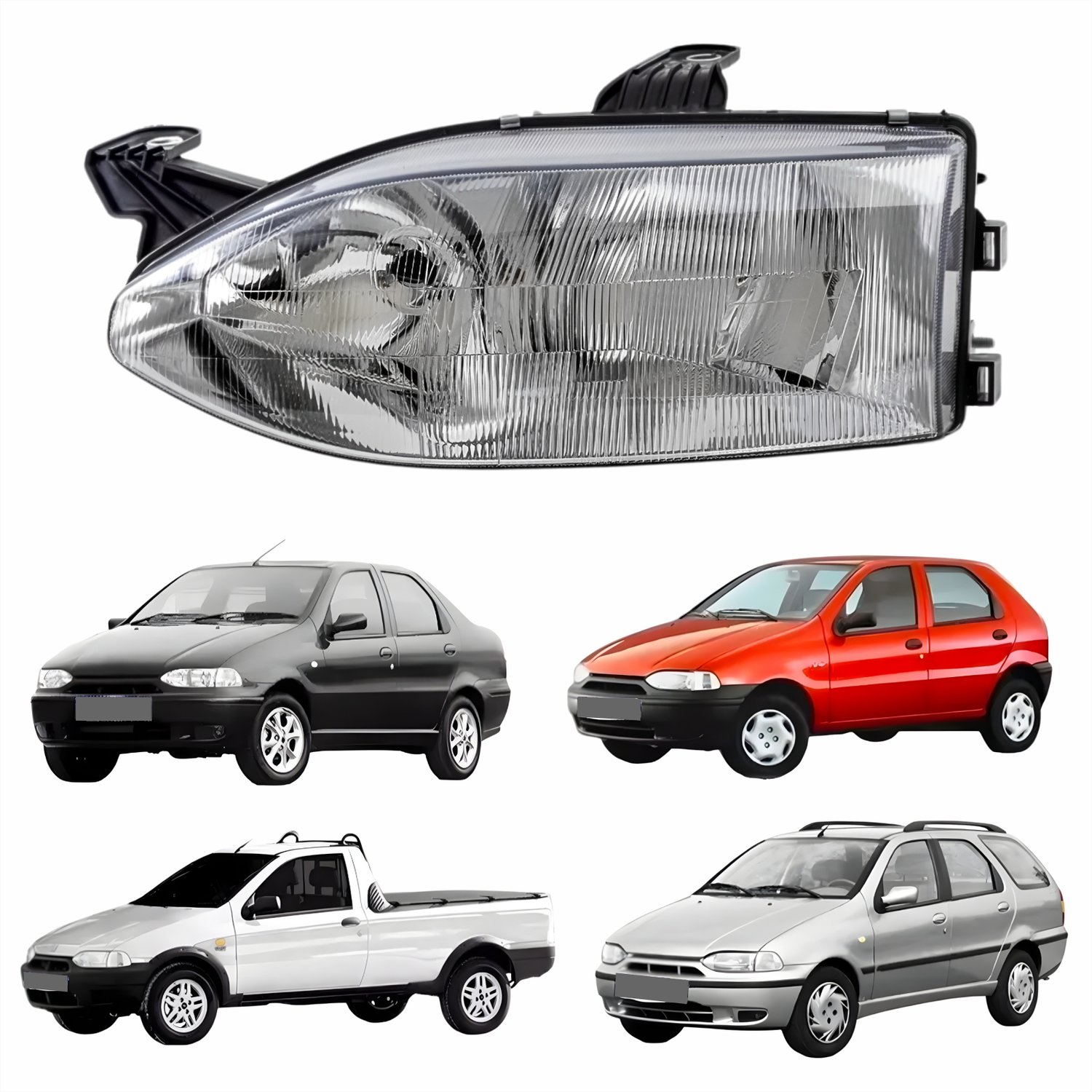 FAROL FT PALIO 1996/02 BIPARABOLA LENTE VIDRO ESQ - 313SL 313SL  120119